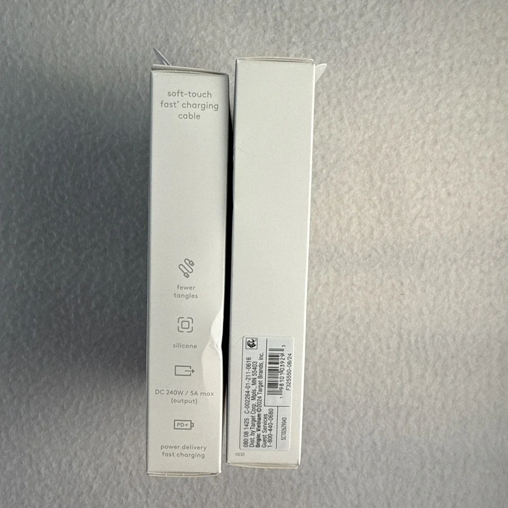 2pk 6' USB-C to USB-C Fast Charging Silicone Cable - heyday White Clay